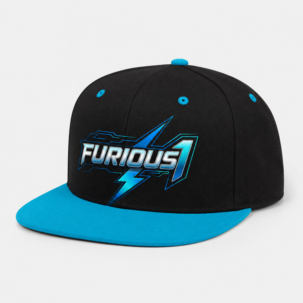 Furious 1 Black & Teal Snapback Hat